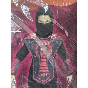 Cobra Ninja Kids Halloween Costume Red Black Sz Med 8/10 New Fun World‎